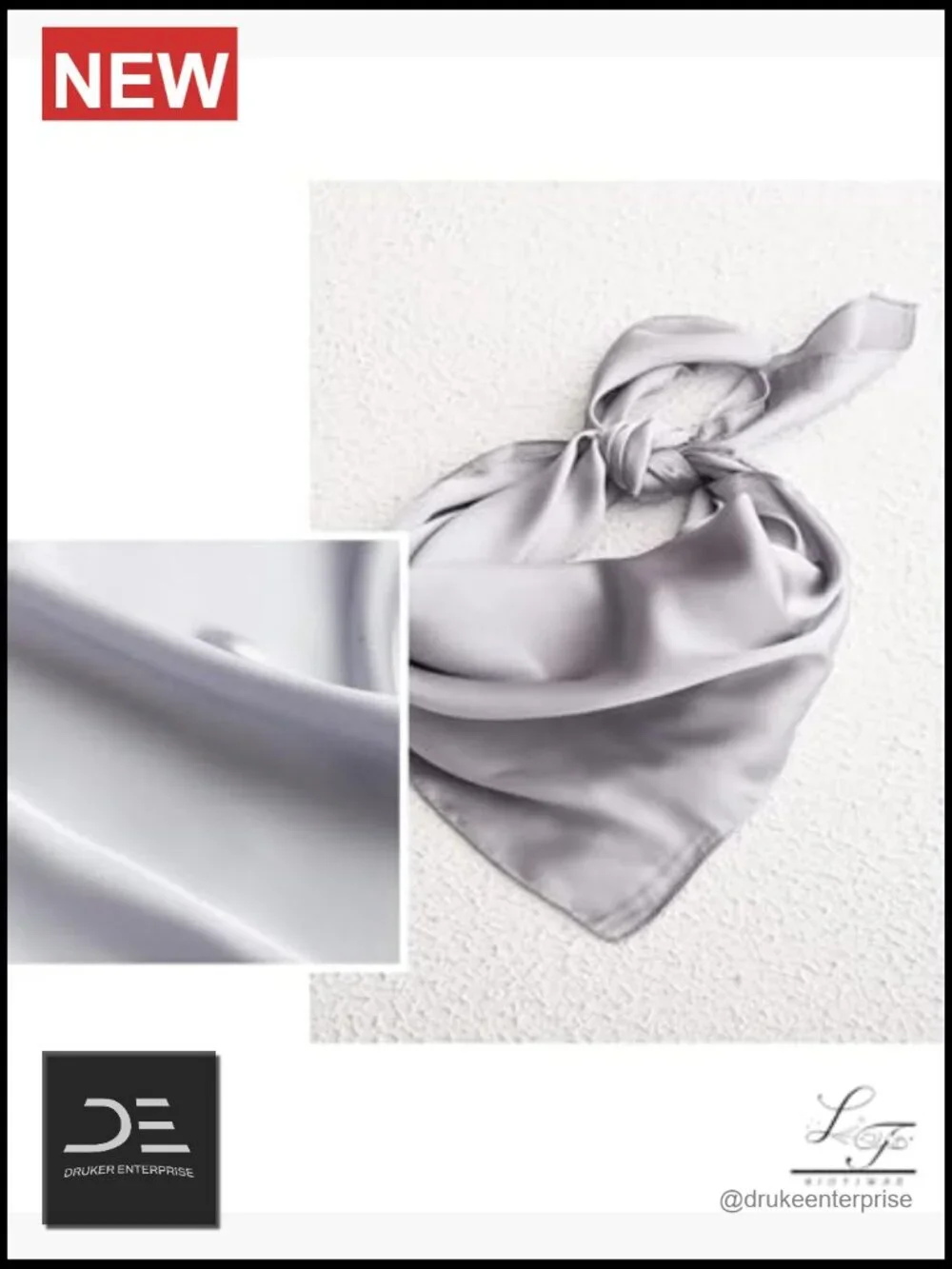 Satin Square Scarf Fashion Scarf Hair Ribbon Headband Handbag Purse Accessory